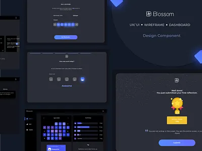 Blossom Dashboard blue dailyui dashboard dashboard design design illustration ui user experience user interface vector