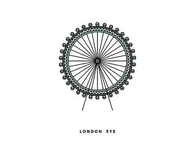 London Eye architecture design digital illustration landmark landmarks london london eye minimal simple vector