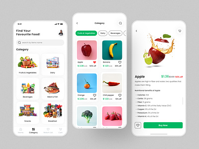 Online Grocery Store App app design app ui grocery app online store ui design uiux ux design
