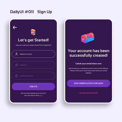 DailyUI 011 sign up daily 100 challenge dailyui dailyuichallenge design figma ui uidesign uiux webdesign