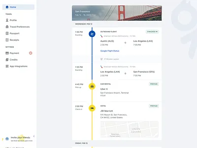 Traveller Itinerary Web App activity app design figma layout saas app traveller ui ux web app