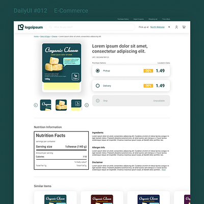 DailyUI 012 E Commerce Shop Single Item daily 100 challenge dailyui dailyuichallenge design designinspiration figma ui uidesign uiux webdesign