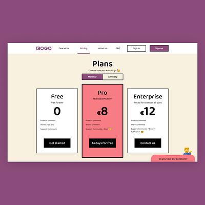 Daily UI 30 Pricing daily 100 challenge dailyui dailyuichallenge design designinspiration figma ui uidesign uiux webdesign