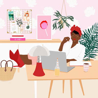 Calendrier 2021 | Mars digital female feminine feminist girl character girlpower illustration procreate women empowerment women in illustration