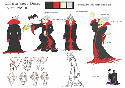 count vamp 2d art cartoon character character design evil witch