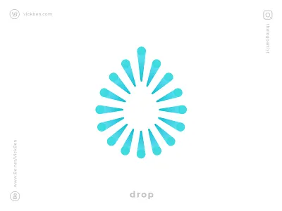Drop. aqua blend blue branding brandmark circle design drop fluid geomatric geometric icon logo logo design logo designer logo for sale mark