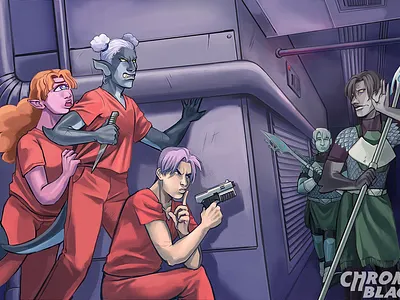 Chroma Black Illustration 2 character design fantasy illustration sci fi