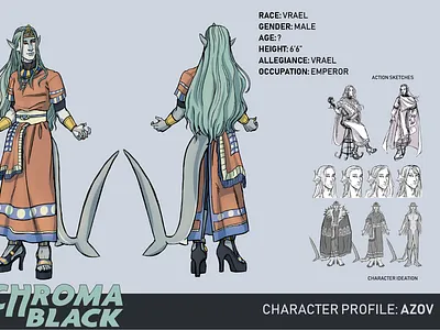 Chroma Black Character Turnaround 4 character design concept art concept artist fantasy illustration sci fi