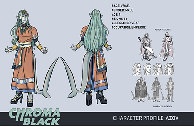 Chroma Black Character Turnaround 4 character design concept art concept artist fantasy illustration sci fi