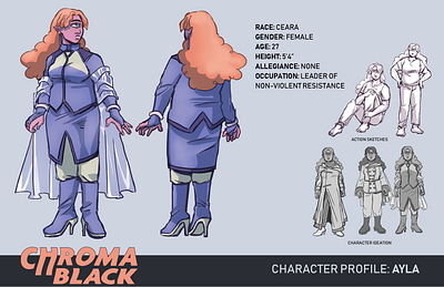 Chroma Black Character Turn Around 3 character design concept art concept artist fantasy illustration sci fi