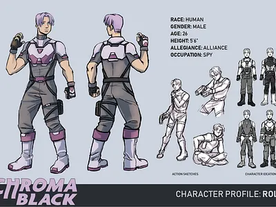 Chroma Black Character Turn Around 1 character design concept art concept artist fantasy illustration sci fi