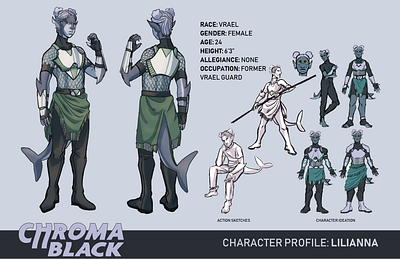 Chroma Black Character Turn Around 2 character design concept art concept artist fantasy illustration sci fi
