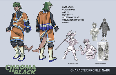 Chroma Black Character Turn Around 5 character design concept art concept artist fantasy illustration sci fi