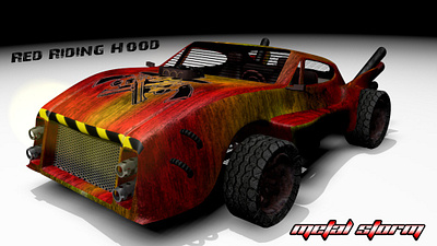 red fire metal car 3d art 3d modeling c4d car