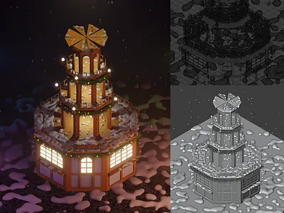 Anielski Młyn blender blender3d blender3dart eevee low poly lowpoly lowpolyart modeling