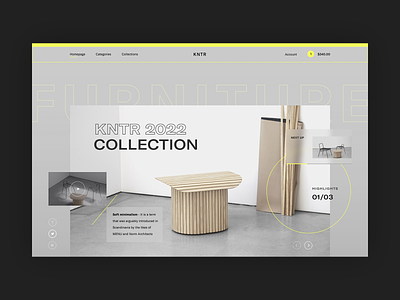 KNTR collection - design concept clean fashion layout modern typography ui ux