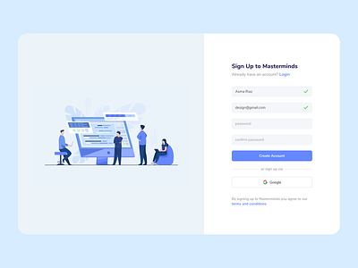 Sign Up daily ui design desktop figma illustration minimal sign up ui ux website