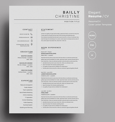 Resume/CV black cv design clean resume creative resume curriculum vitae cv design doc resume docx editable resume elegant resume female resume infographic resume minimal modern resume photoshop resume printable resume professional resume resume template word word resume