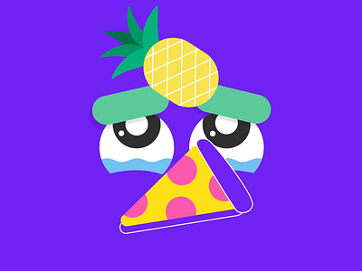 Pineapple on pizza? animation character crying design flat fun illustration loop motion motion graphics pineapple pizza