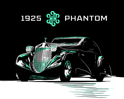 1925 Rolls Royce Phantom 1925 auto brand car classic double r graphic illustration logo luxury phantom rolls royce scalable vector vintage