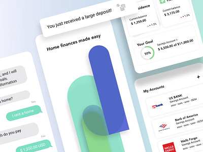 Home Finances Made Easy banking figma isometric personal finance prototype ui