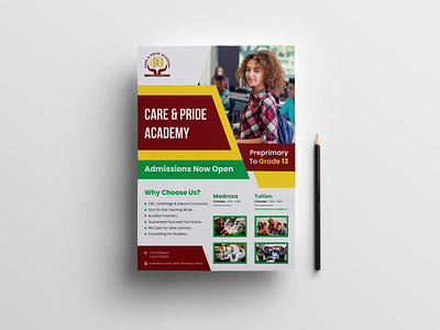 School admission flyer template online learning