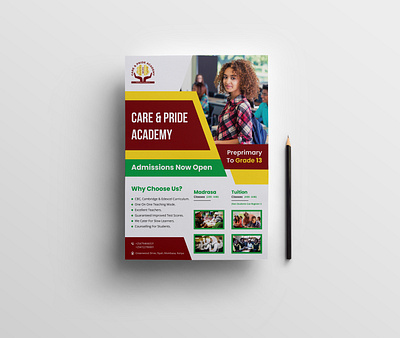 School admission flyer template online learning