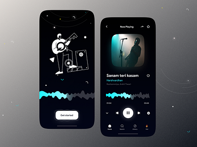 Music app UI application artist beatmaker beats clean minimal mobile mobile interface music music app music player music player app play playlist podcast profile simple song ui ux