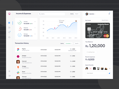 Dashboard branding dashboard design designer expense hogoco income jenisha dhas savings uiux ux webdesign