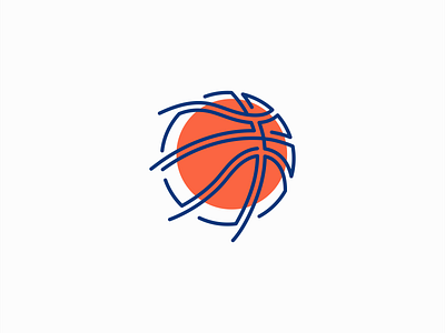 Basketball Logo for Sale app ball basketball branding circular design emblem entertainment geometric icon illustration lines logo mark modern orange premium sports vector young