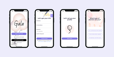 Simple Sign Up dailyui 001 event gala mobile app party planning uidesign