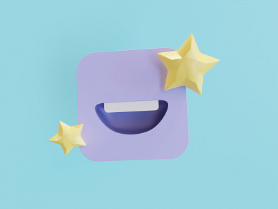 Smiling icon 3d 3d illustration blender blender3d illustration lowpoly modeling render