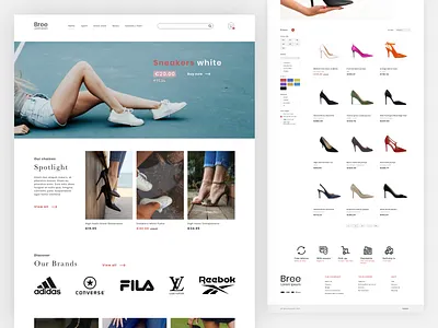 Online Shoe Store Design adobe xd artwork design ecommerce feet flat heels shoes shop sneaker store ui webdesign website