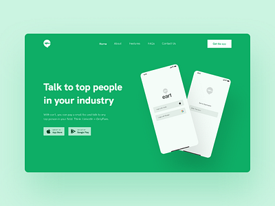 Hero Section of a social media app landing page design hero section ui visual design