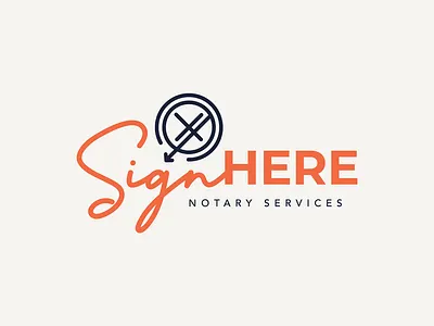 SignHere — Brand Concepts arrow branding globe logo notary script target x