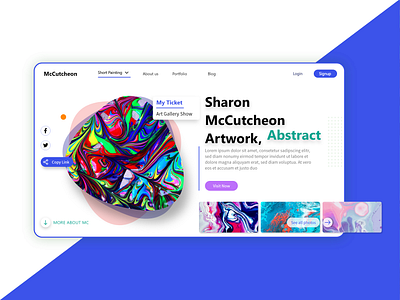 Painter Website Design adobe xd branding clean design glass effect glassmorphism landing page paint painter painting portfolio profile ui uiux ux website