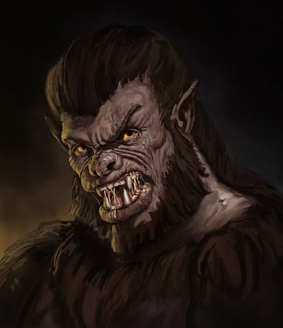 Werewolf characterdesign creature creepy digital painting digitalart fantasy illustration monster werewolf