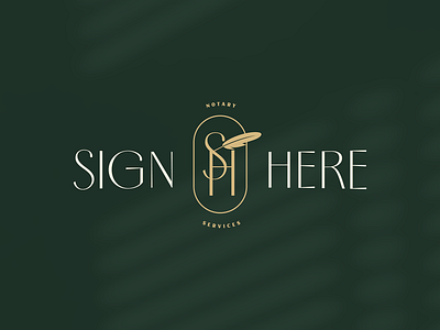 SignHere — Brand Concepts branding concept logo luxury monogram notary quill