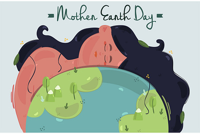 Mother Earth Day Hand Drawn Illustration (2) beautiful celebration character day earth illustration mother planet vector woman