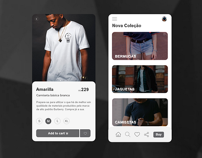 Layout Loja de Roupas - 1 app design flat mobile mobile app store store app store design ui