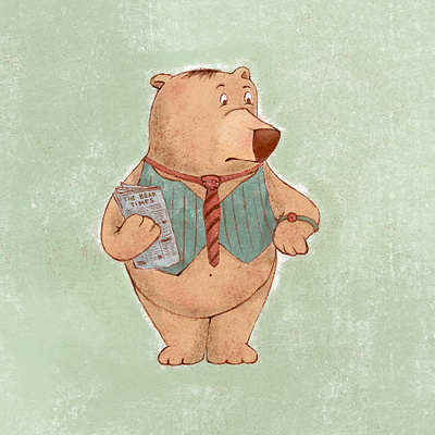 Busy Bear. Character development. animal art bear book art books cartoon character childrens design digital illustration