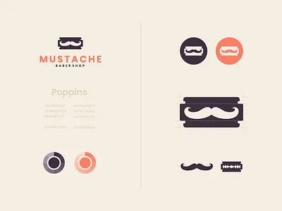 mustache awesome baber shop brand brand identity branding combination company concept design designer elegant graphic illustration inspiration logo modern mustache new vector vintage logo