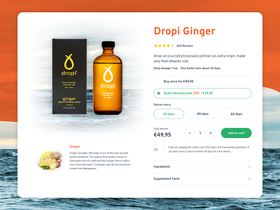 Dropi Ginger Fish Oil ecommerce fish oil health iceland product product page suppliment
