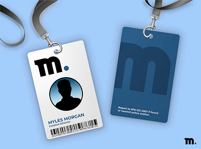 ID card myles m branding id card design identity branding logo vector