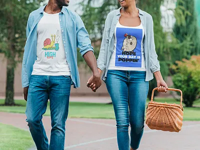 t shirt mockup featuring a couple out for a picnic 45909 r el2