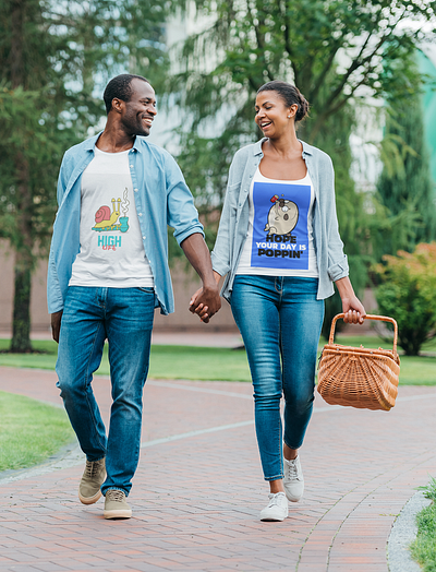 t shirt mockup featuring a couple out for a picnic 45909 r el2