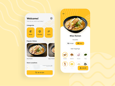 Ramen Ordering App app food minimal mobile app mobile design mobile ui native ordering product design ramen ui ux