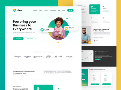 Hixo - Saas Landing page app landing business clean creative design landing model saas landing page simple ui design uiuxdesign webdesign website