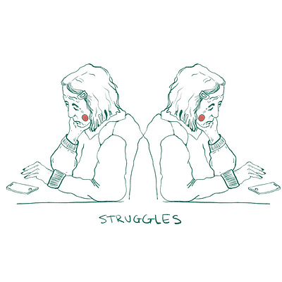 Struggles art book art books character design digital emotional illustration line drawing people struggle
