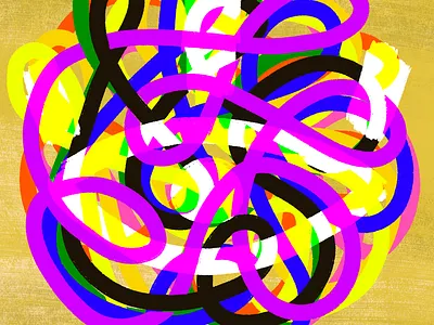 Tangled art artwork color design digital illustraion lines shapes